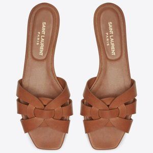 Saint Laurent Brown Leather Sandals